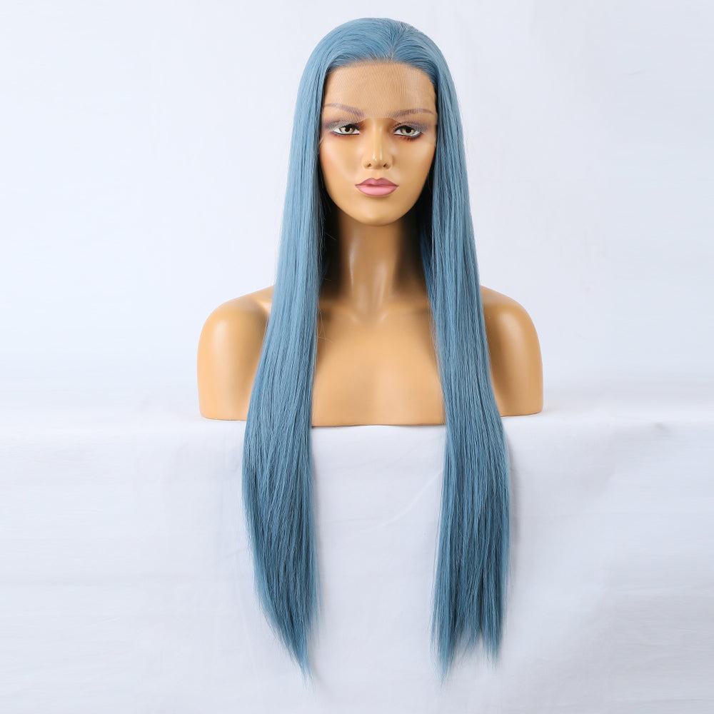 Long Straight Synthetic Cosplay Wig – Middle Part | Heat Resistant