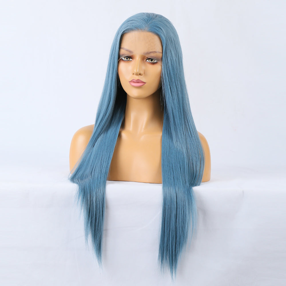 Long Straight Synthetic Cosplay Wig – Middle Part | Heat Resistant